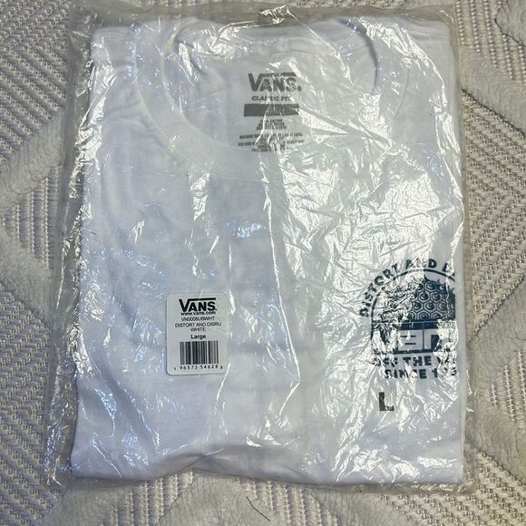 VANS DISTORT AND DISRUPT MENS SHORT SLEEVE T-SHIRT - WHITE - Picture 3 of 6